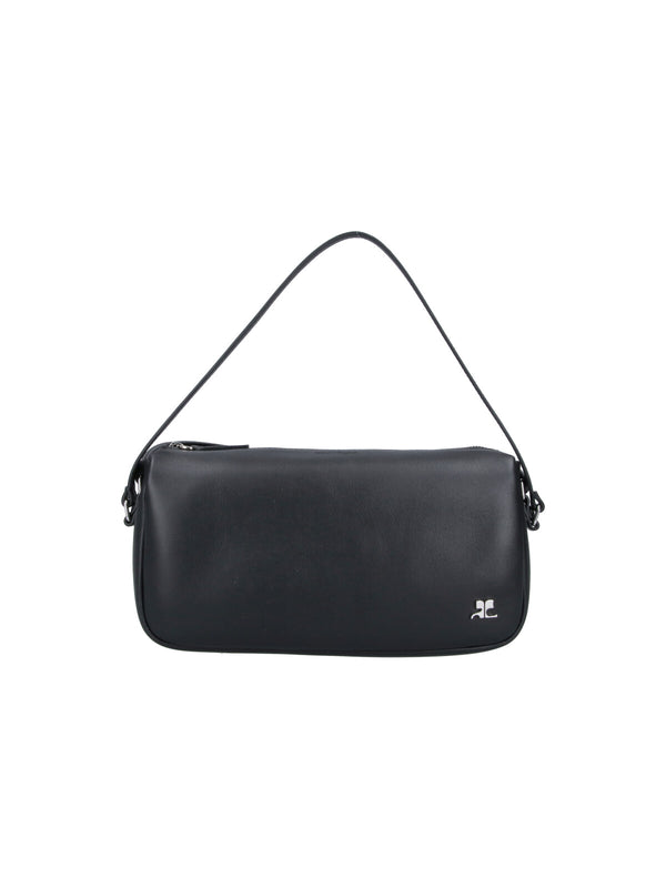 CourrèGes 100% Cow Leather shoulder bag in black