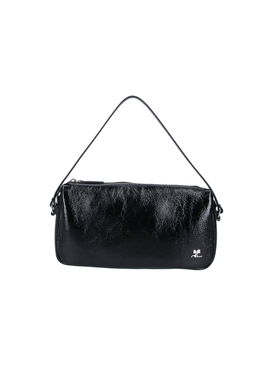 CourrèGes 100% Cow Leather shoulder bag in black