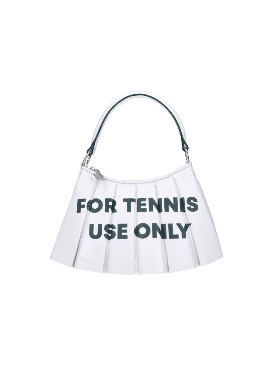Lacoste 100% leather shoulder bag in white