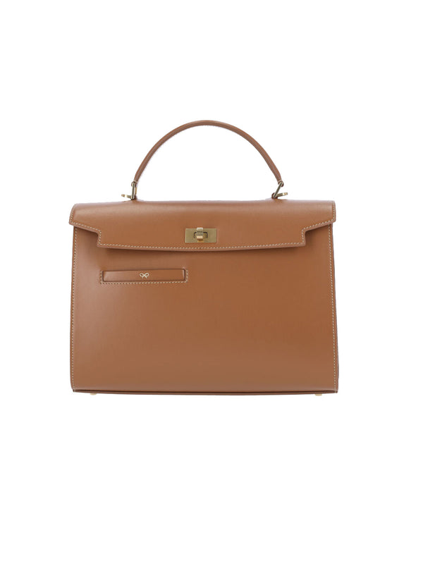 Anya Hindmarch 100% cowhide top handle bag in brown