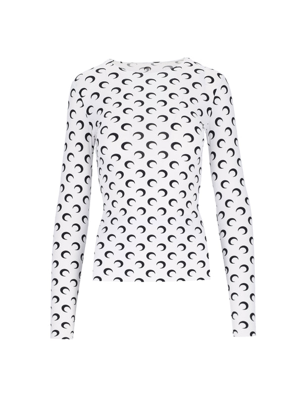 Marine Serre Cjer 88% Polyamide top in white