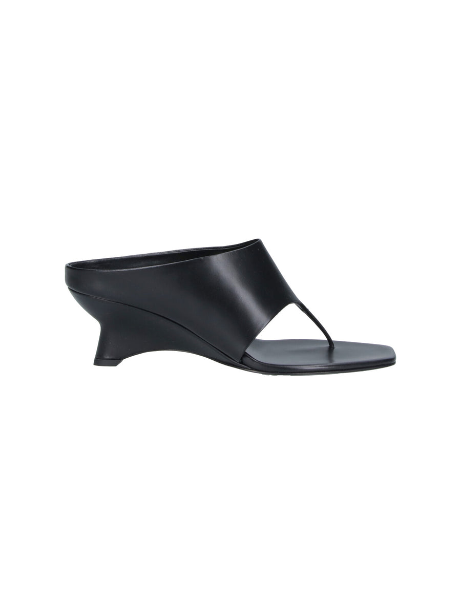 Khaite 100% leather sandal in black