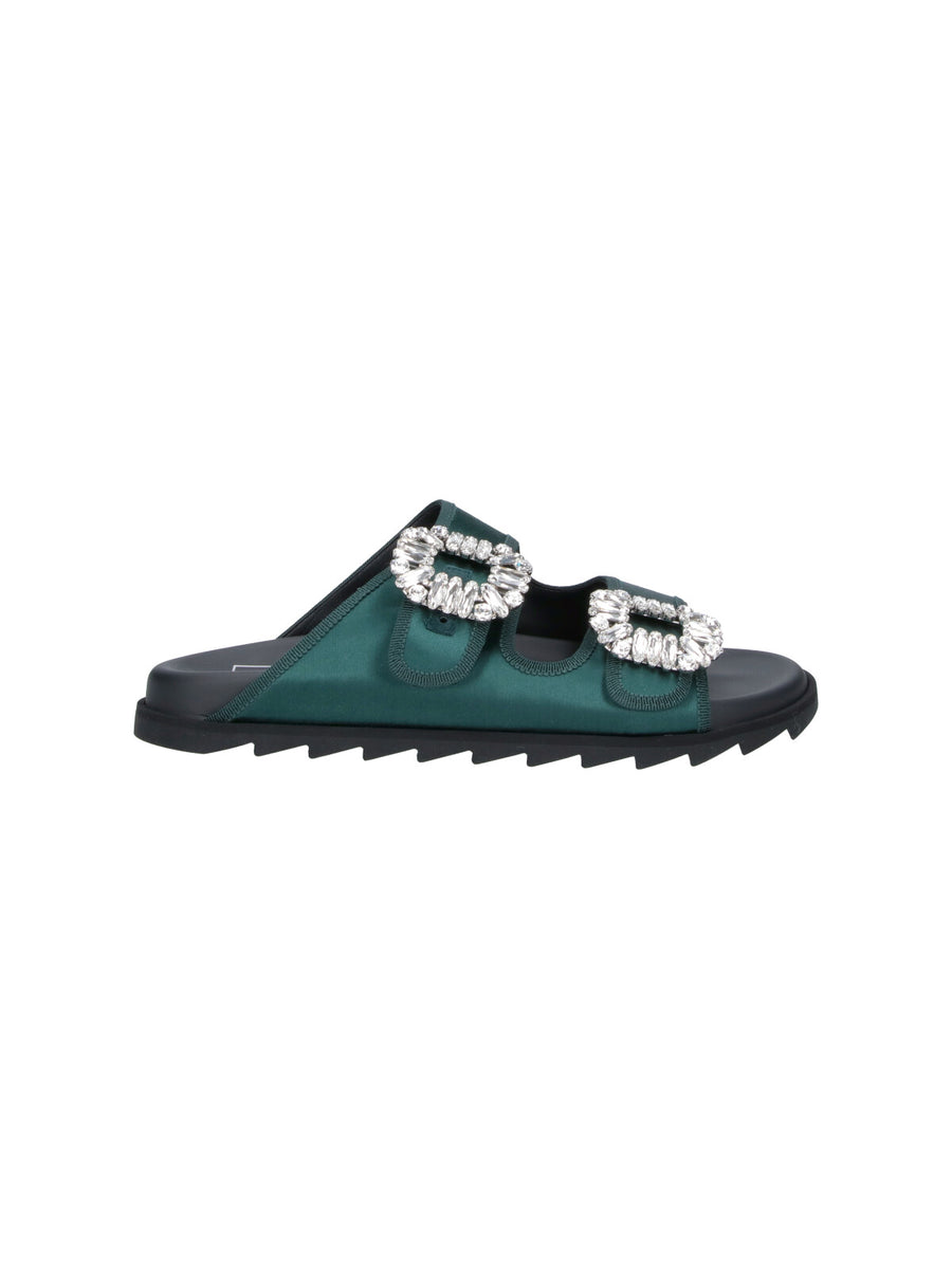 Roger Vivier Outer: 57.8% Viscose sandals in green
