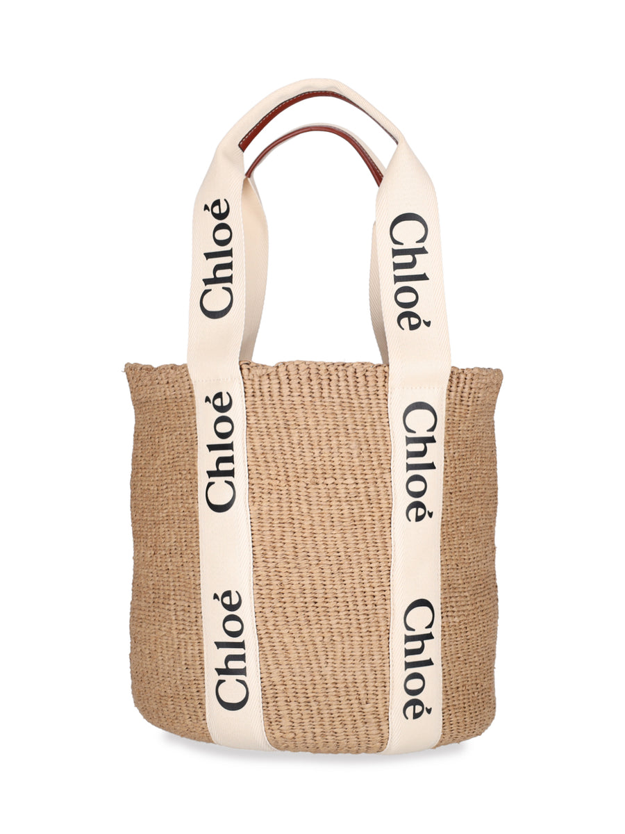 Chloè 100% Paper bucket bag in beige