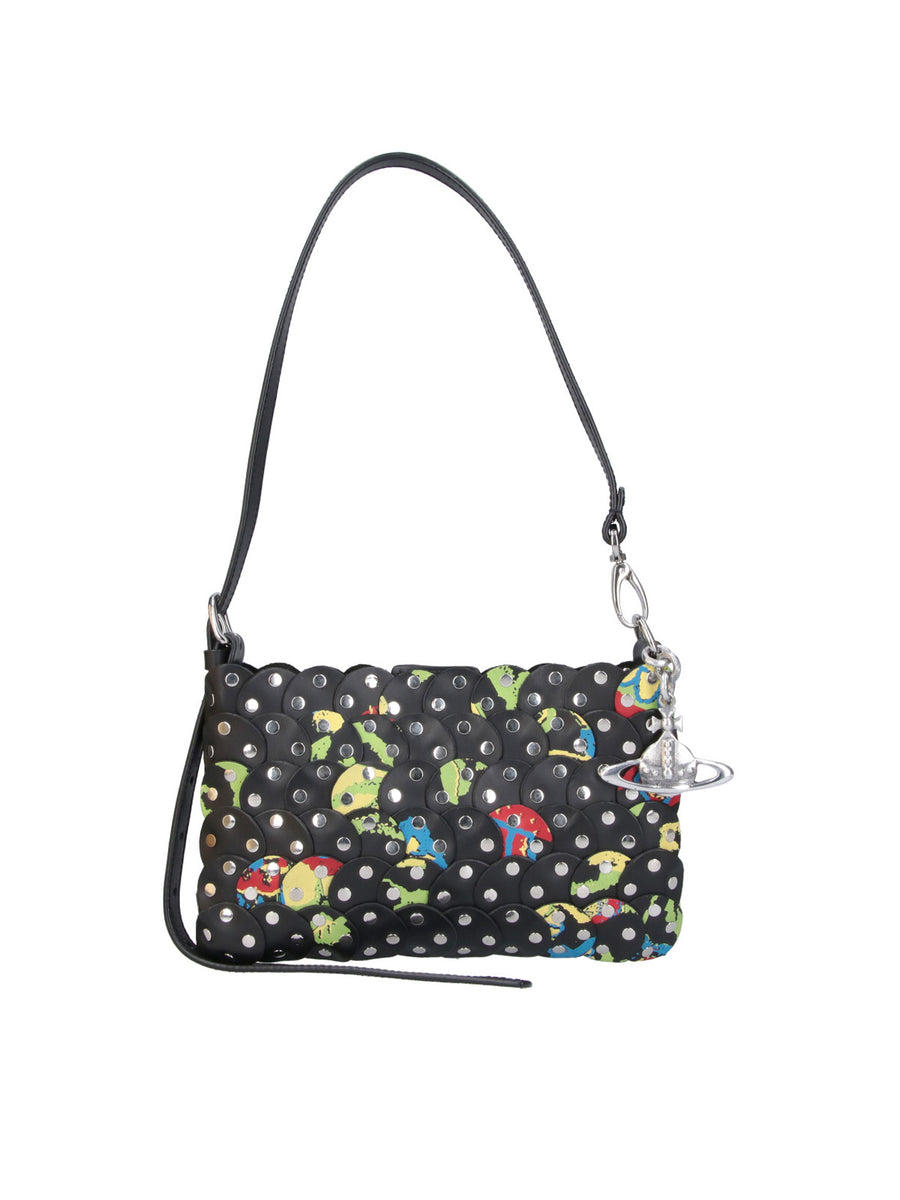 Vivienne Westwood 100% cow leather shoulder bag in black
