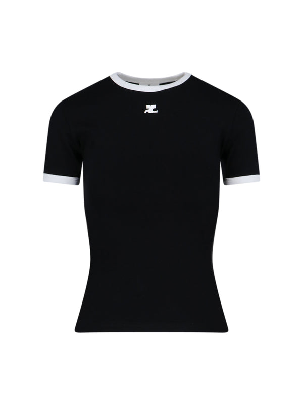 CourrèGes 100% Cotton t-shirt in black