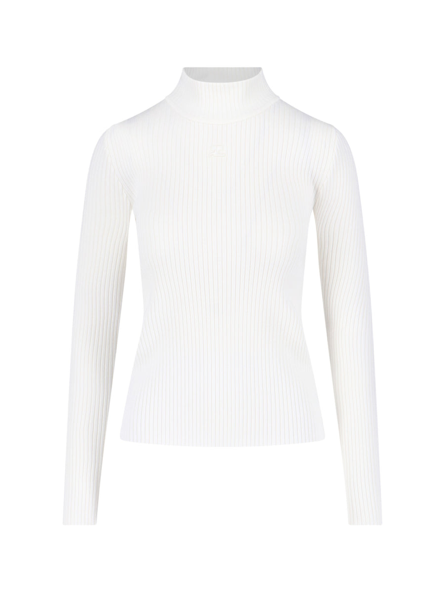 CourrèGes 70% Viscose sweater in white