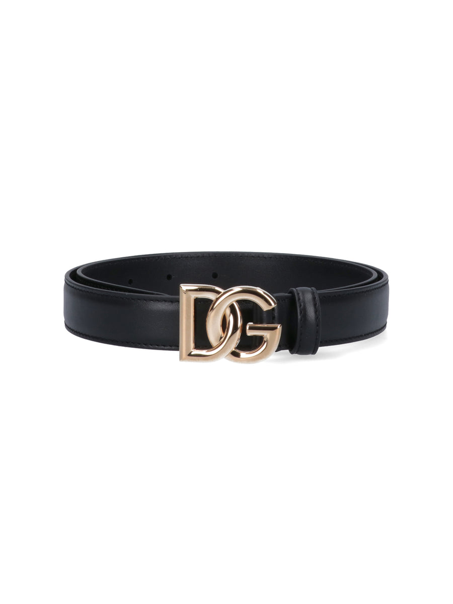 Dolce & Gabbana 100% calf leather belt in black