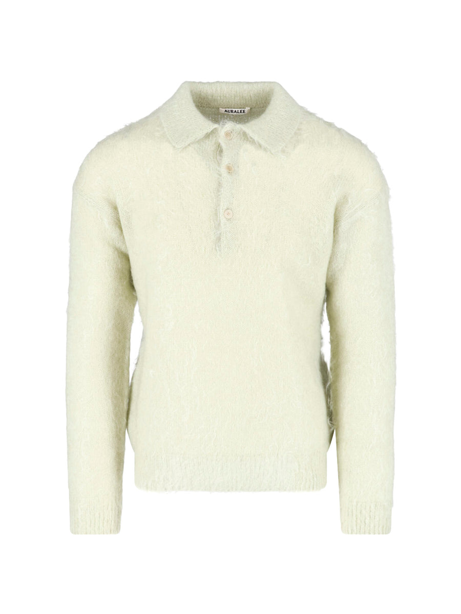 Auralee 60% Mohair polo in beige