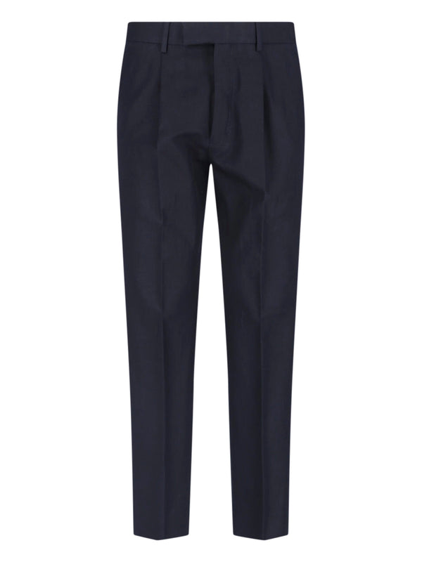 Zegna 74% Cotton trousers in navy
