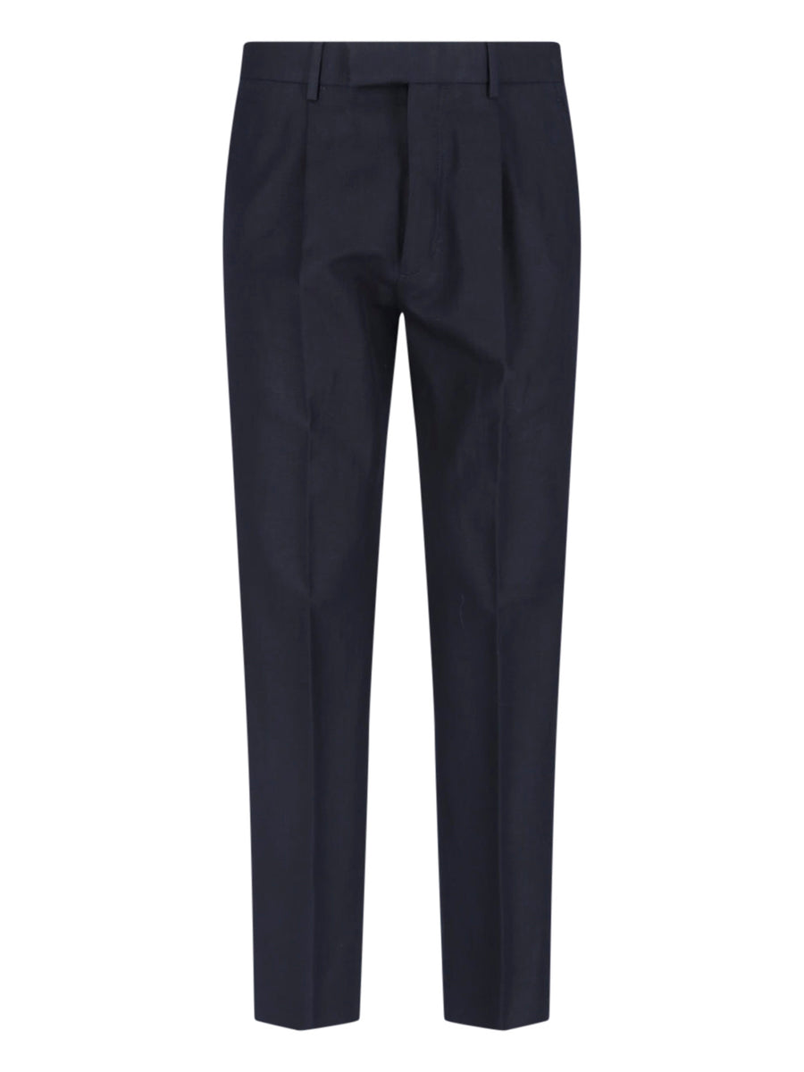 Zegna 74% Cotton trousers in navy
