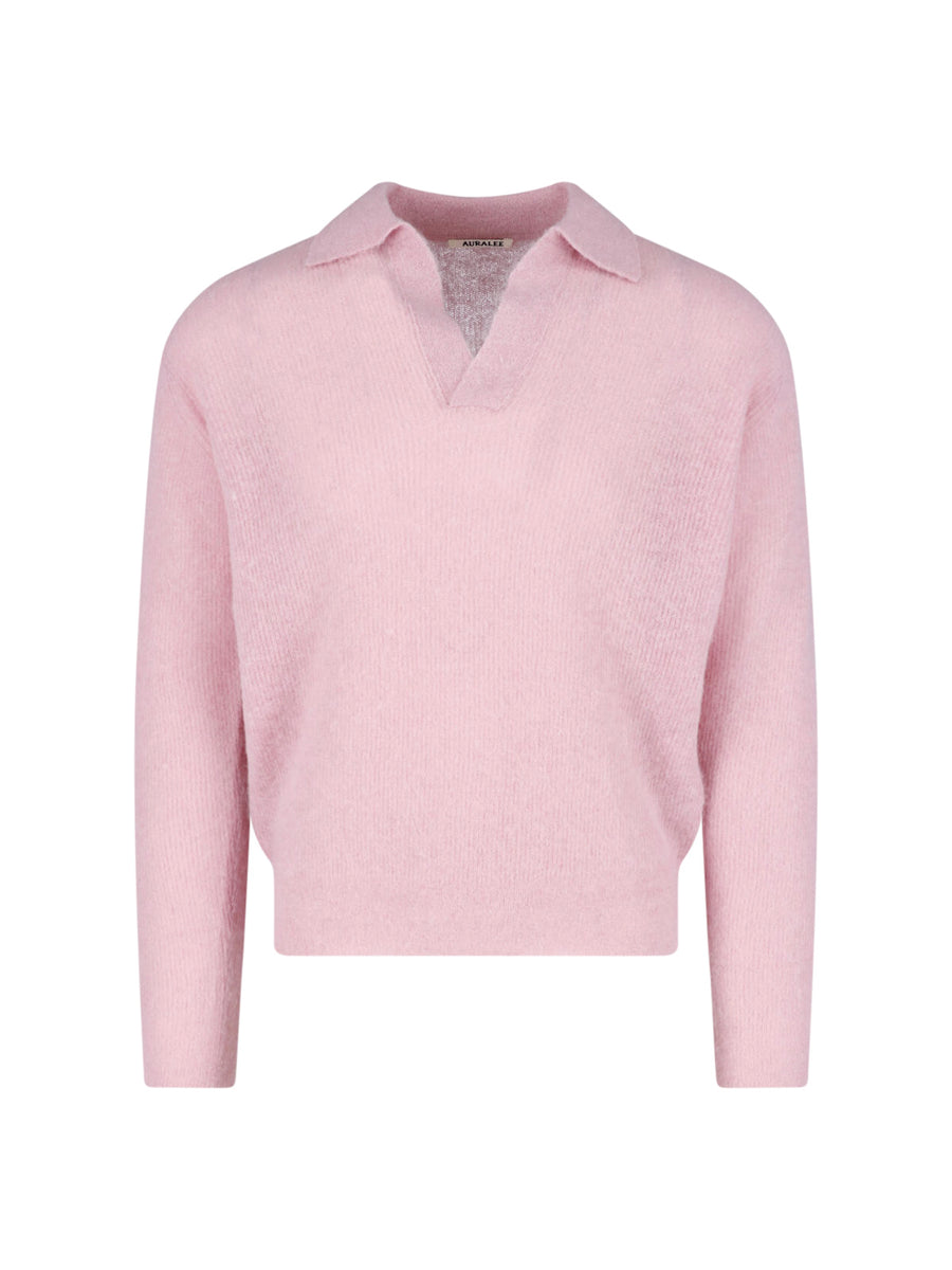 Auralee 70% Alpaca sweater in pink