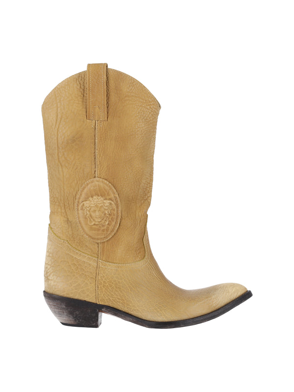 Versace 100% Calf Leather boot in taupe