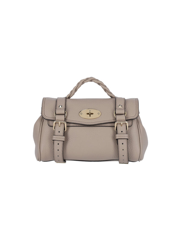 Mulberry 100% bovine leather top handle bag in gray