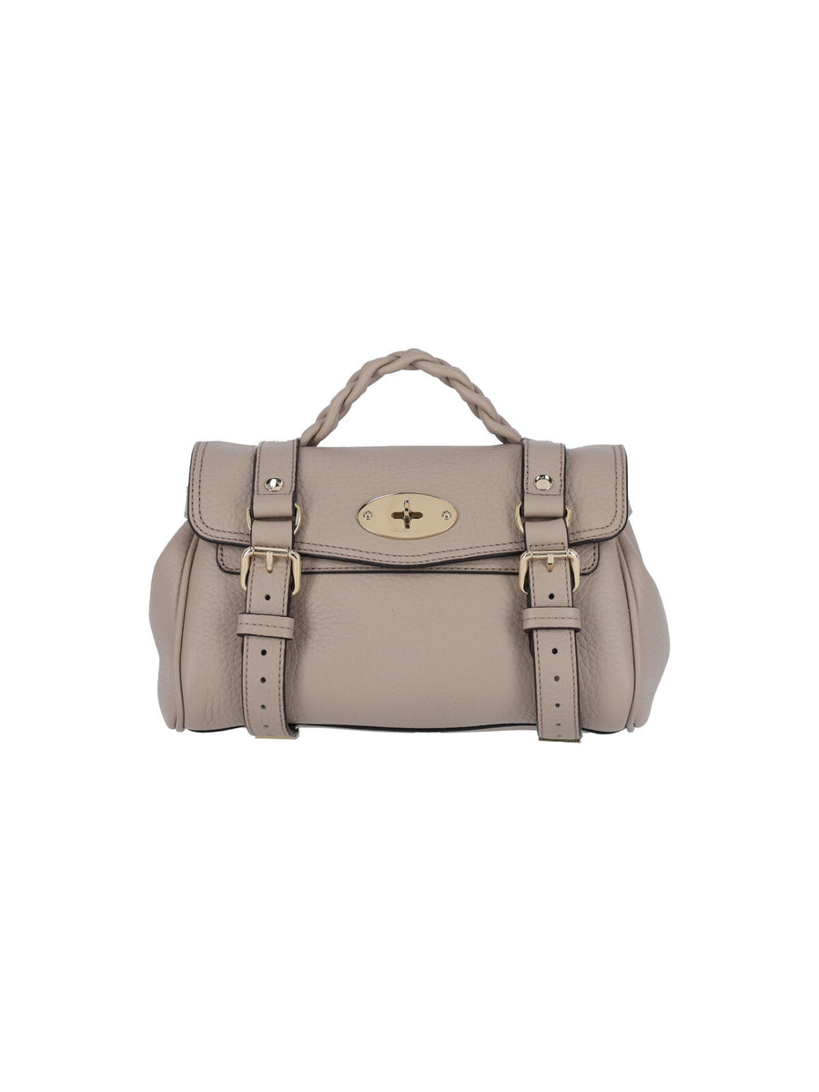 Mulberry 100% bovine leather top handle bag in gray
