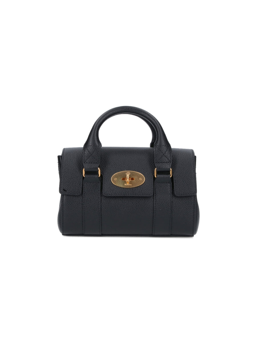Mulberry 100% bovine leather top handle bag in black