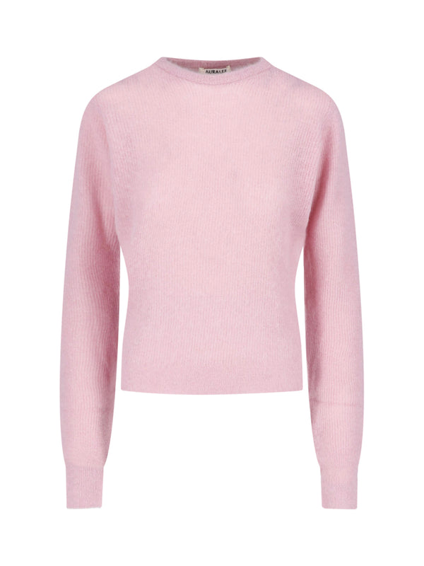Auralee 70% Alpaca sweater in pink