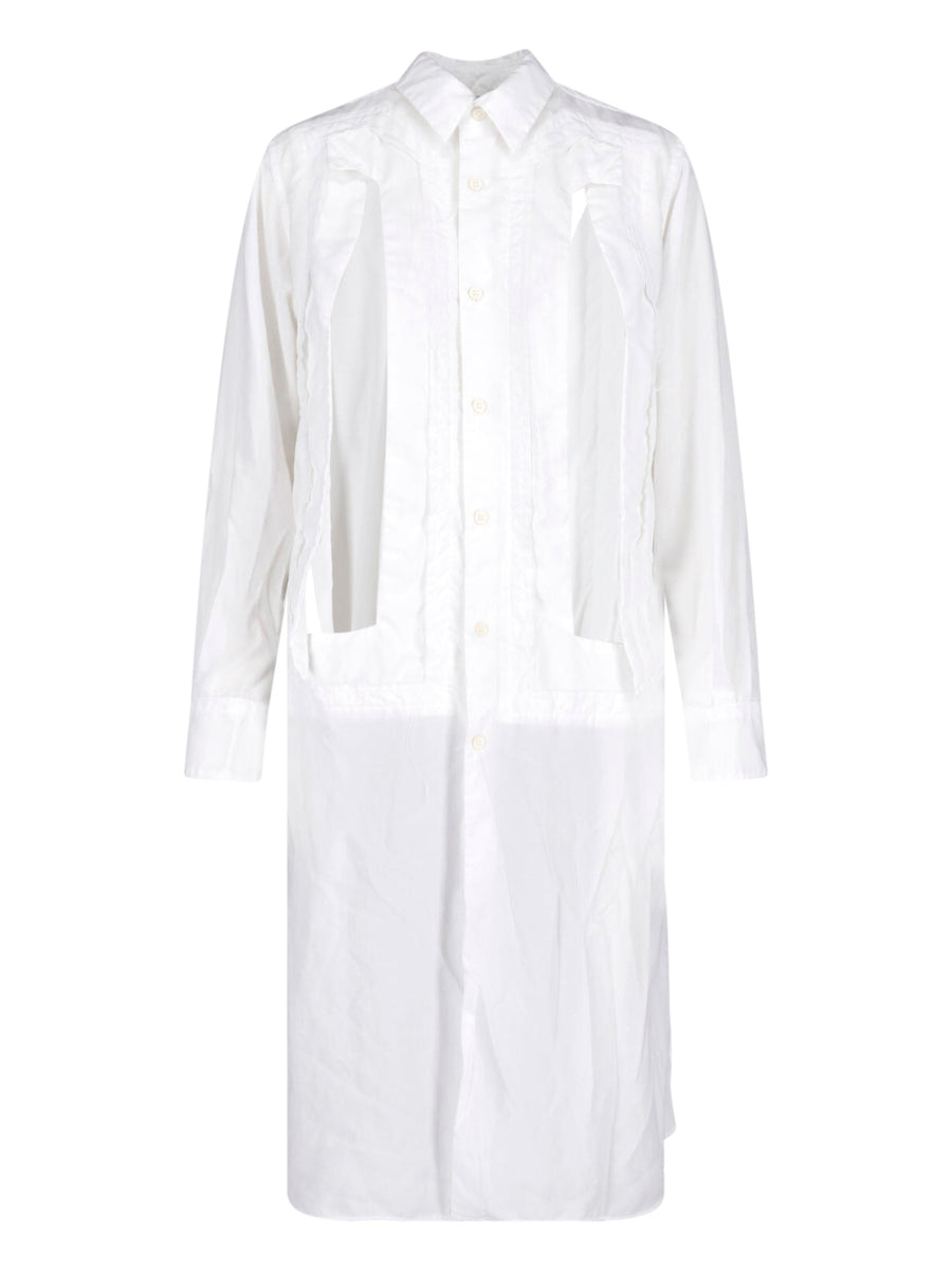 Comme des Garçons 100% Polyester shirt dress in white