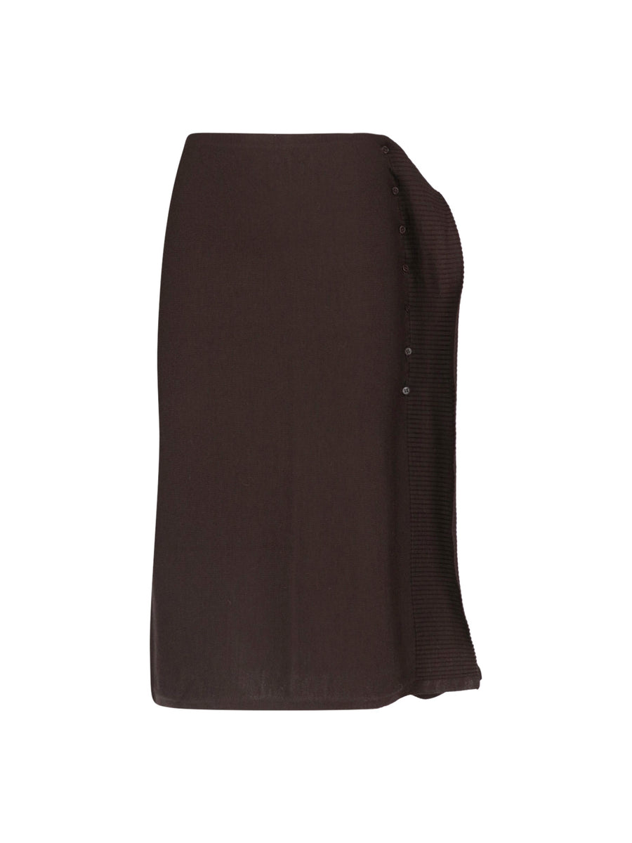 Paloma Wool 100% Extrafine Merino Wool skirt in brown