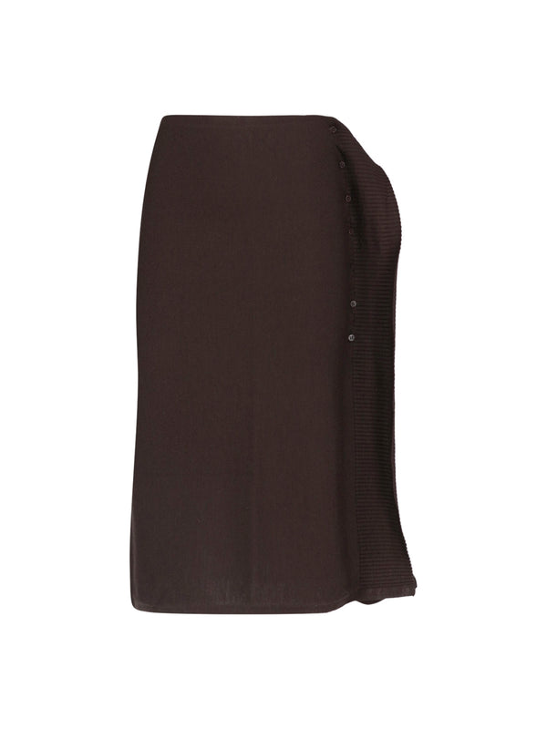 Paloma Wool 100% Extrafine Merino Wool skirt in brown