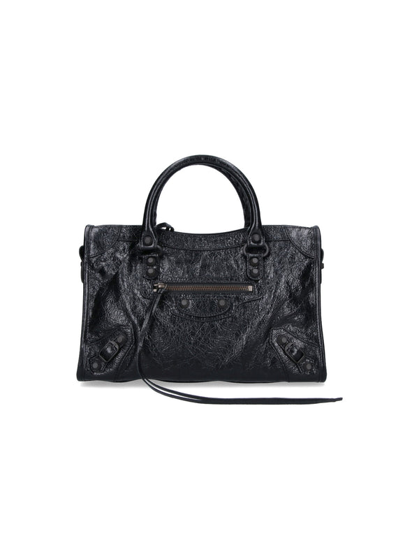 Balenciaga 85% Lamb Leather top handle bag in black