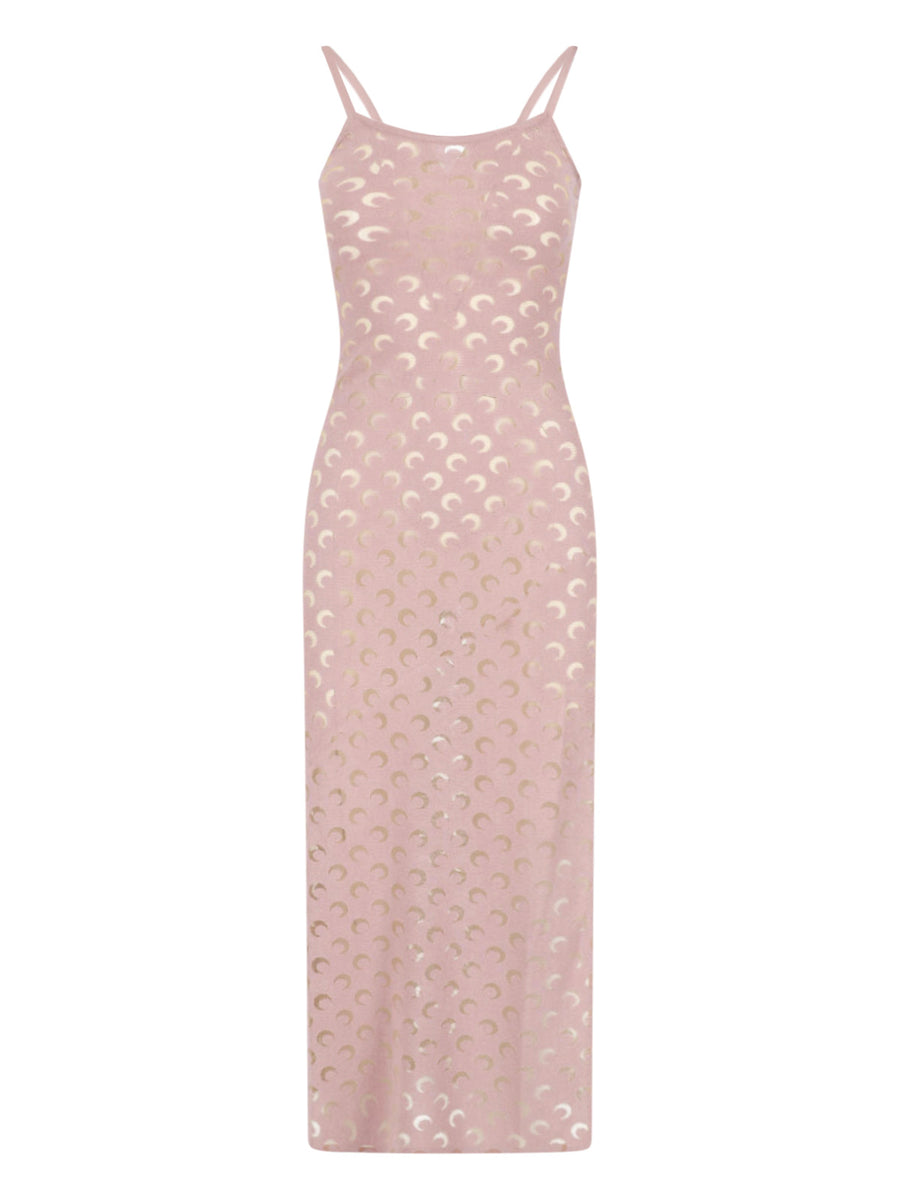 Marine Serre Ckni 75% Viscose dress in pink