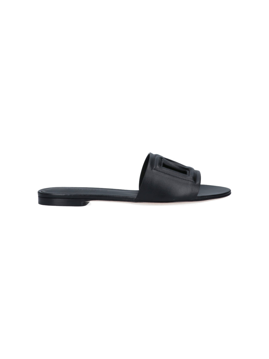 Dolce & Gabbana 100% Calf Leather slide in black