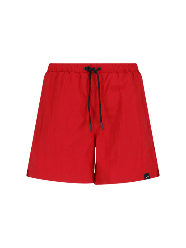 Aspesi 100% Polyamide swim shorts in red