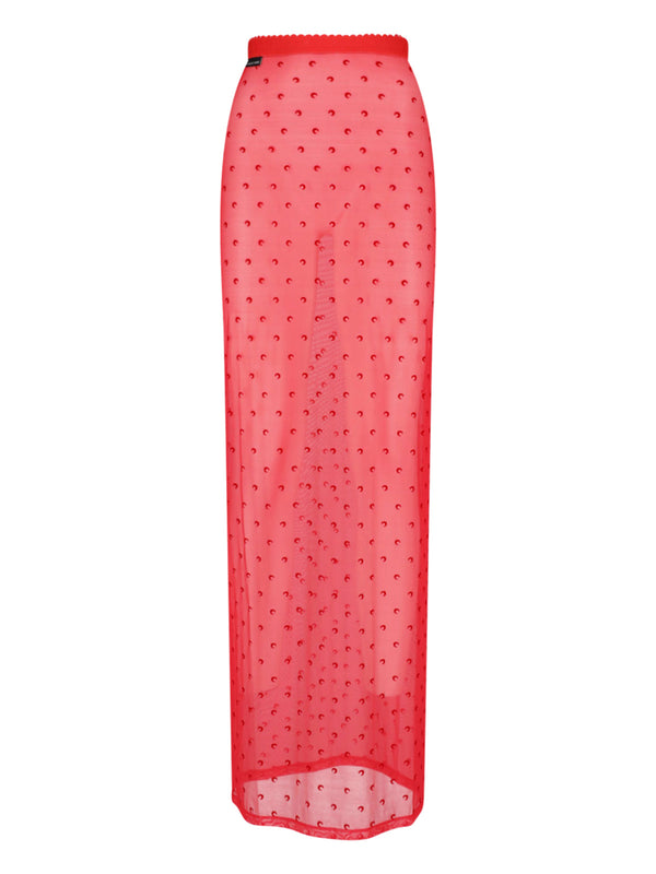 Marine Serre Cjer 86% Polyamide skirt in red