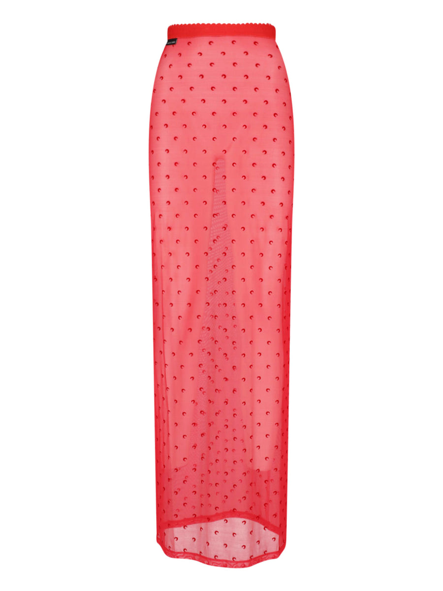 Marine Serre Cjer 86% Polyamide skirt in red