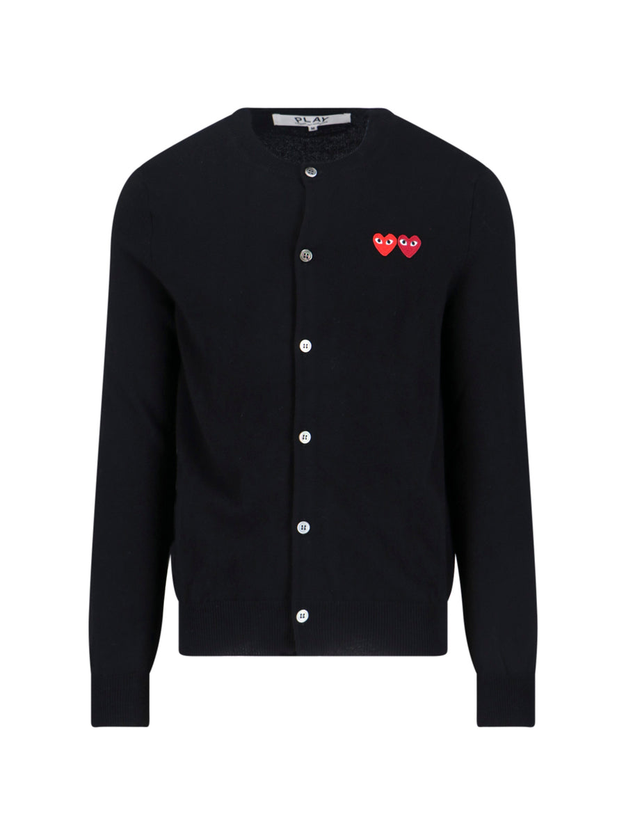 Comme Des Garcons Play 100% Wool cardigan in black