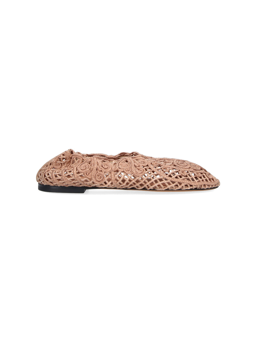 Odissi Suede flat in beige