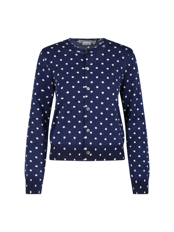 Comme des Garçons 100% Wool cardigan in navy