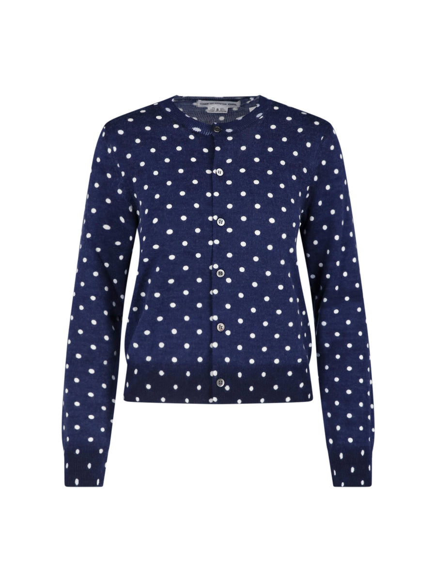 Comme des Garçons 100% Wool cardigan in navy