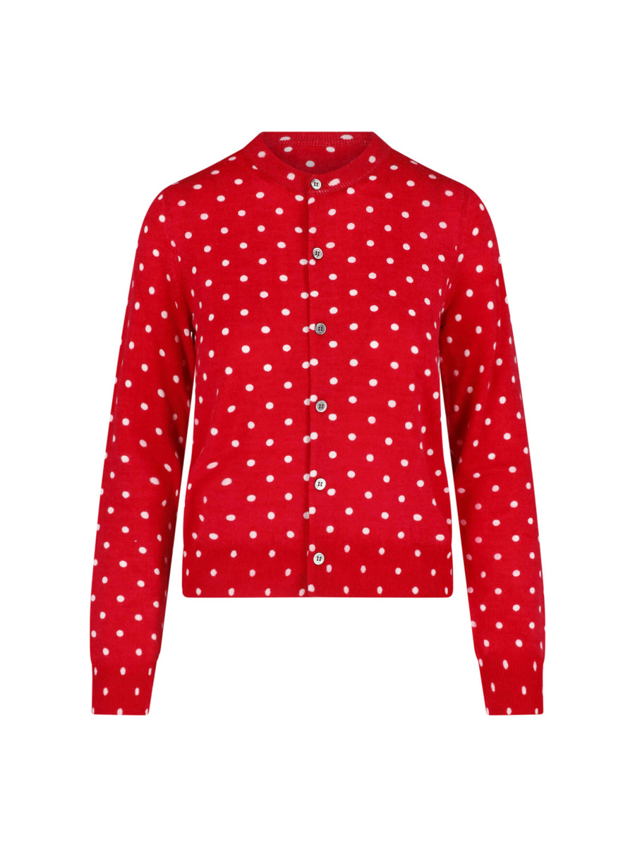 Comme des Garçons 100% Wool cardigan in red