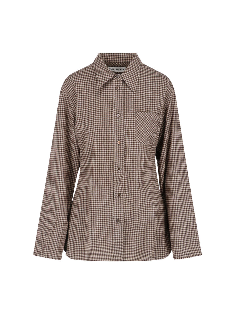 Our Legacy 80% Cotton shirt in brown