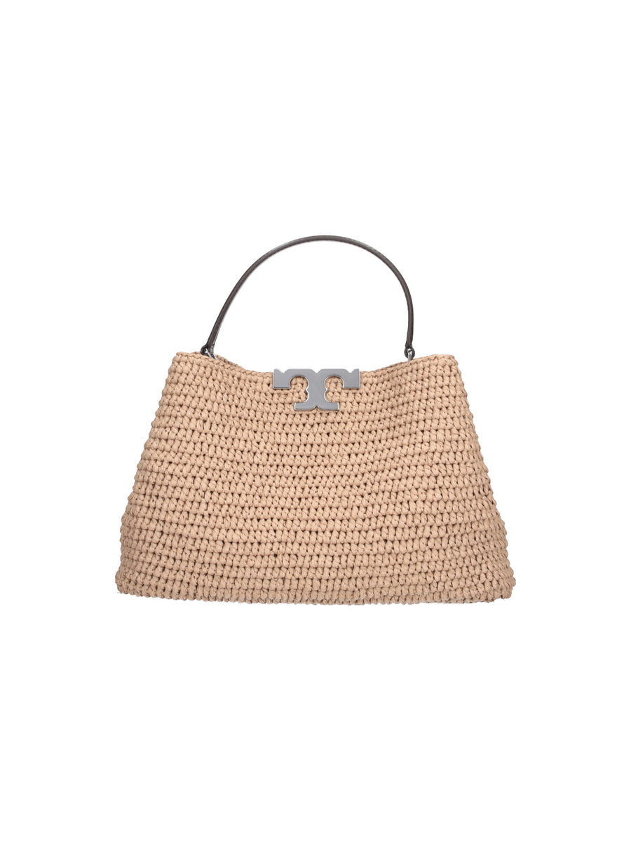 Tory Burch 100% Raphia top handle bag in beige