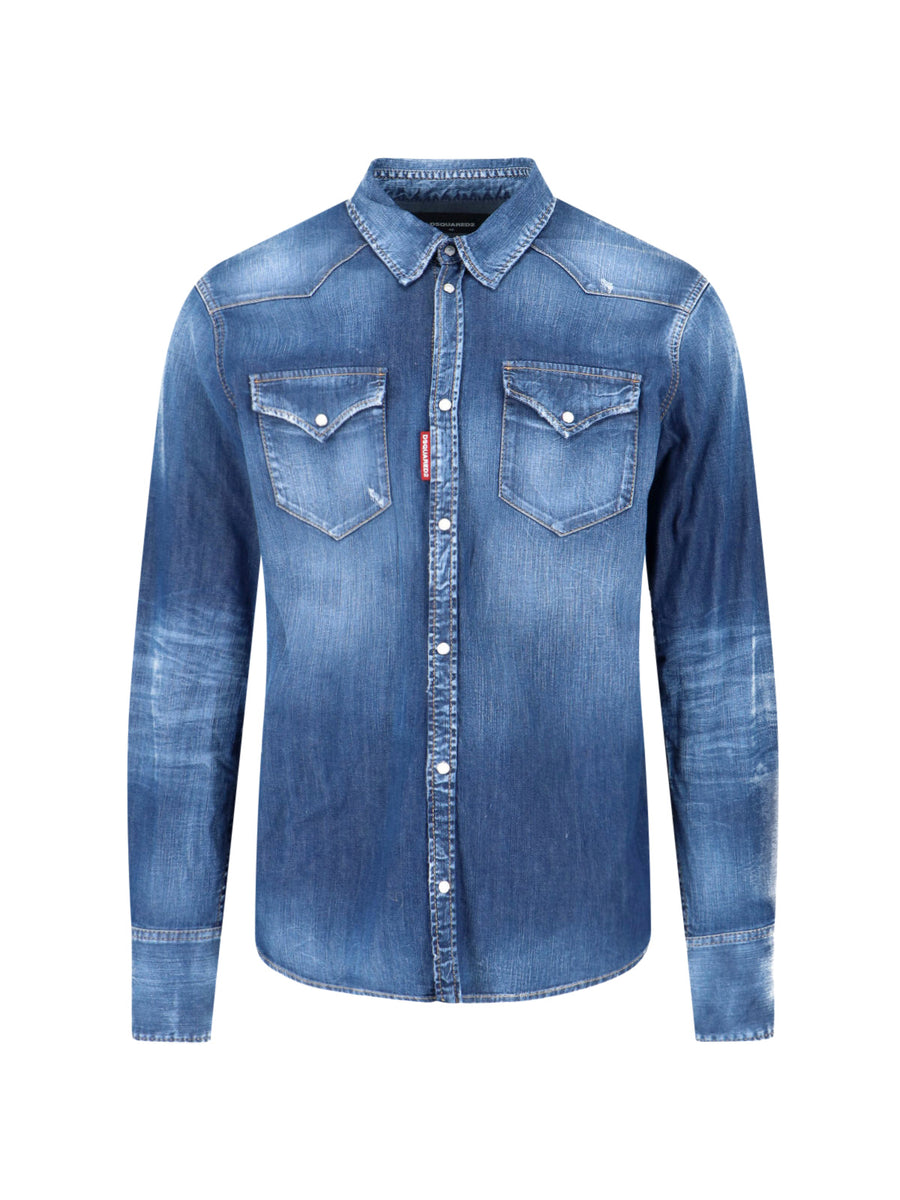 Dsquared2 98% cotton shirt in blue