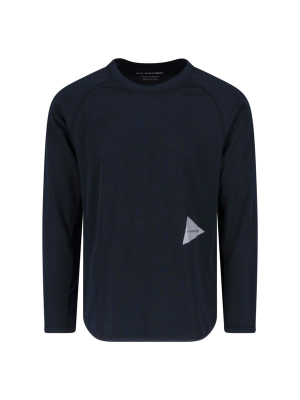 And Wander 100% Polyester t-shirt in navy