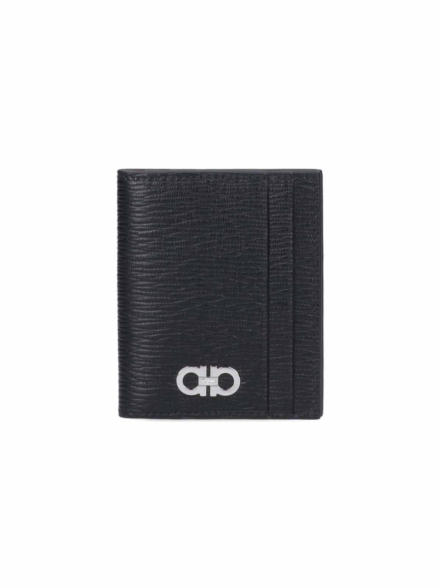 Ferragamo 100% calf leather wallet in black