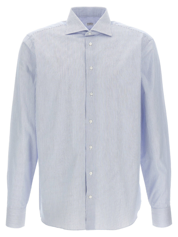 Borriello Striped Cotton Shirt — Light Blue