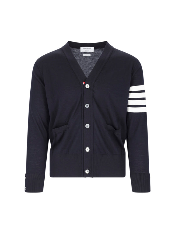 Thom Browne 100% Virgin Wool cardigan in navy