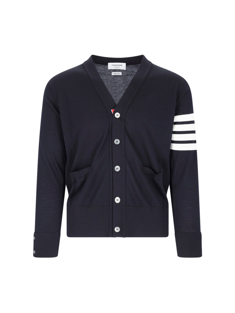 Thom Browne 100% Virgin Wool cardigan in navy