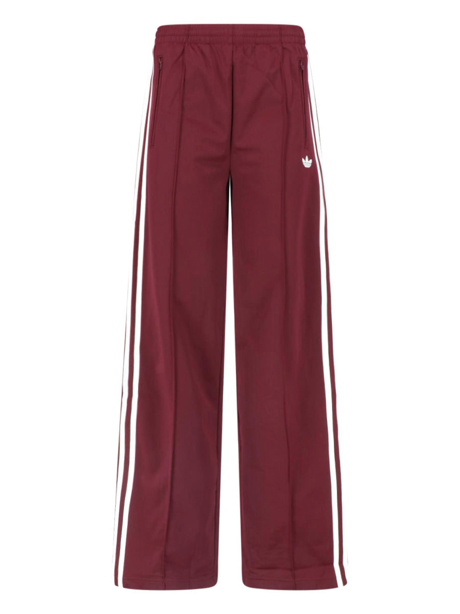 Adidas 100% polyester trousers in burgundy