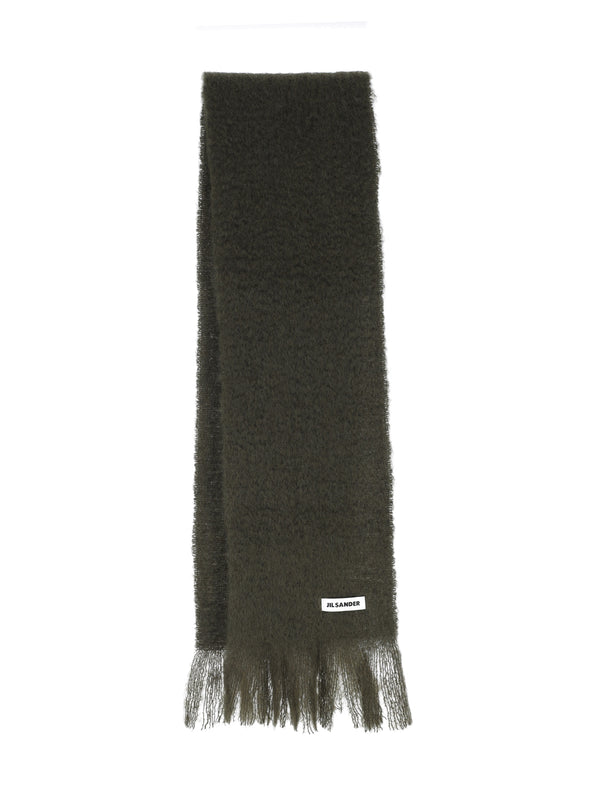 Jil Sander 73% Mohair scarf in green
