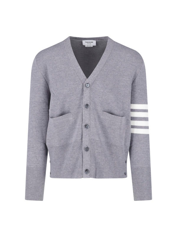 Thom Browne 100% Virgin Wool cardigan in gray