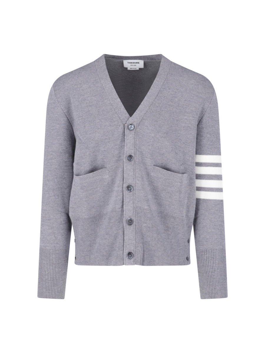 Thom Browne 100% Virgin Wool cardigan in gray