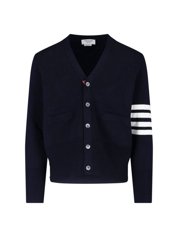 Thom Browne 100% Virgin Wool cardigan in navy