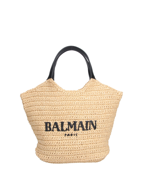 Balmain 100% viscose tote bag in beige