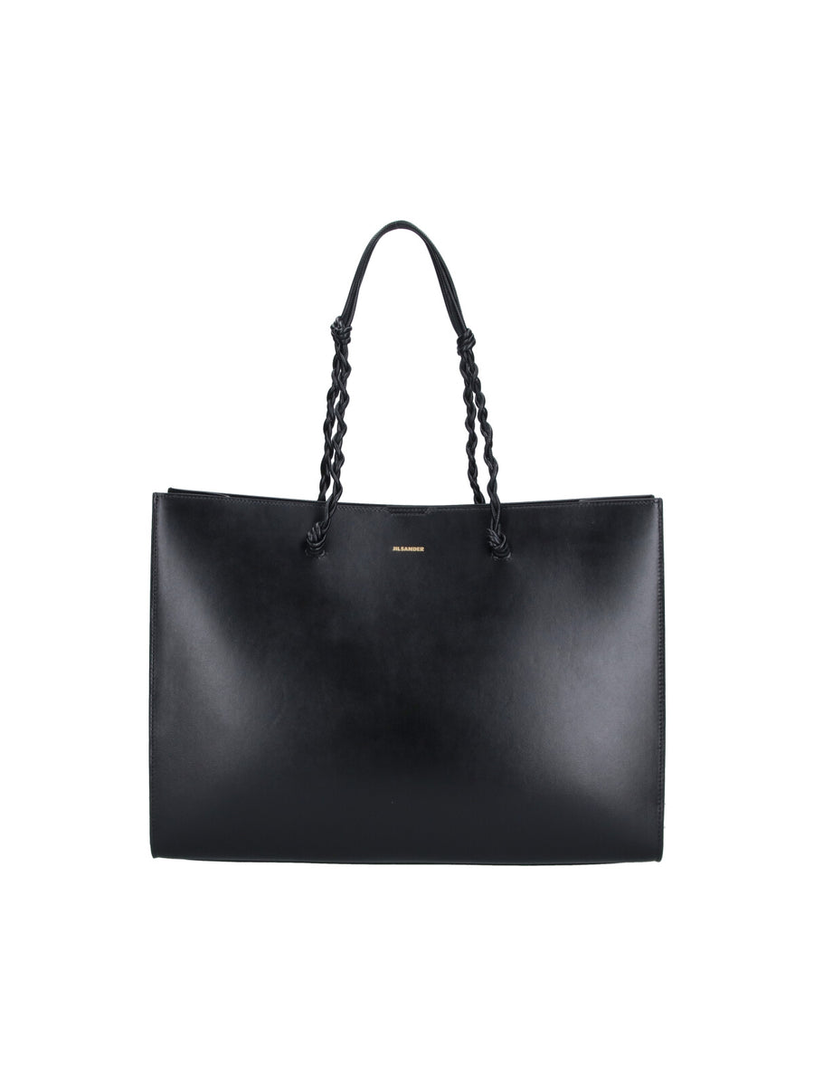 Jil Sander 100% Bovine Leather tote bag in black